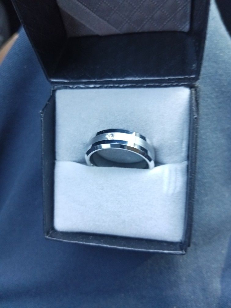 Tungsten Ring With Diamond 