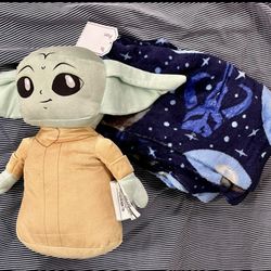 NWT Baby Yoda And Blanket