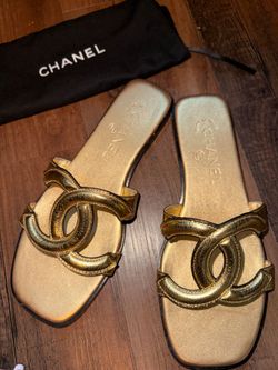 Chanel Gold Sandals Size 38