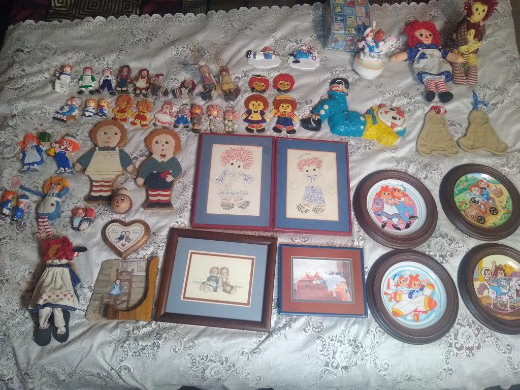 Raggedy Ann And Raggedy Andy Collection Lot Bundle
