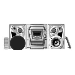 Panasonic SC-AK200 5 Disc CD Player Double Cassette Tuner Radio HiFi System