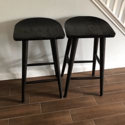 2 Solid Wood Bar Stools 