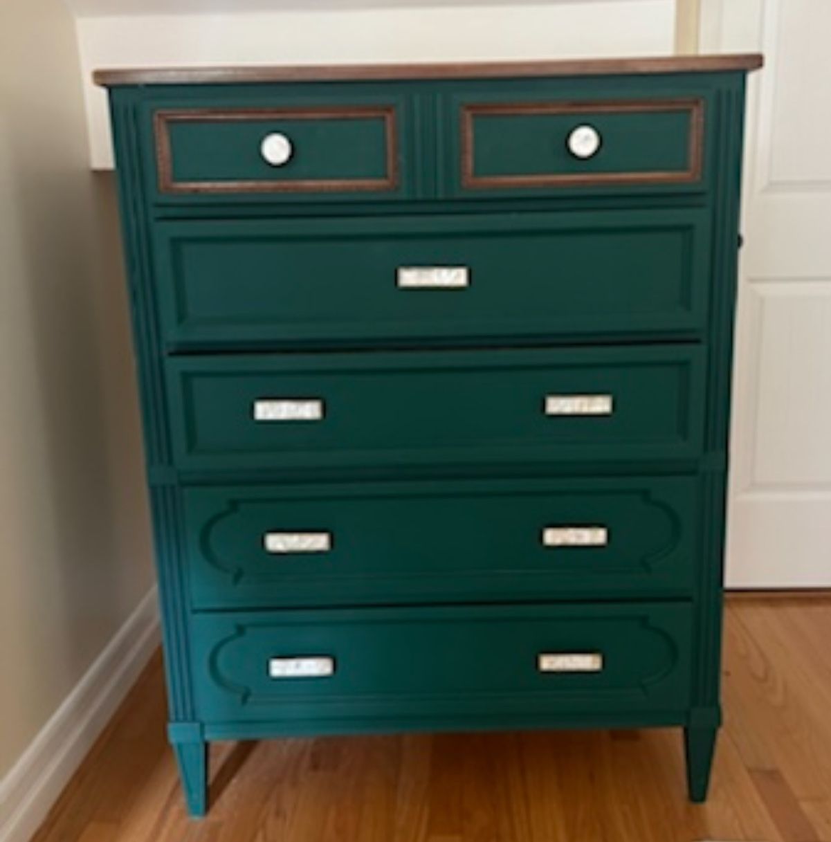 Green Dresser With Mother Of Pearl Knobs