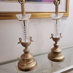 Vintage Crystal Table Lamp 
