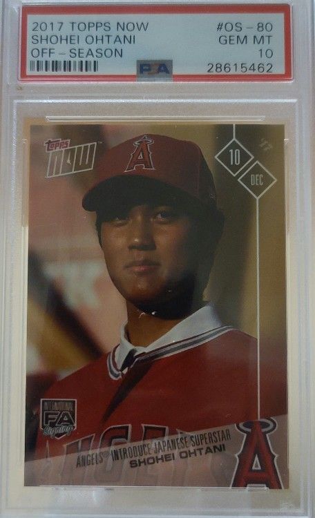 2017 Topps Now Shohei Ohtani RC Rookie Card #OS-80 “Offseason” PSA 10 Gem-Mint