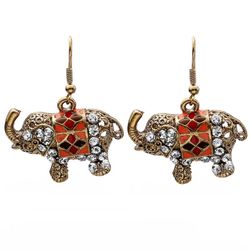 Pretty Multi Colored Elephant Earrings