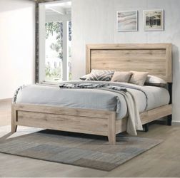 King Bed Frame – Light Natural Wood – Great Condition