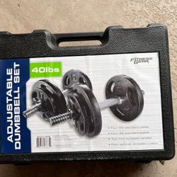 Fitness Gear 40 LB Adjustable Dumbbell Set Portable 