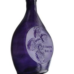 Clevenger Brothers Purple Glass Bottle Lemon Balm Herb Approx. 9.25 Inches 