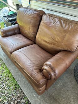 Loveseat real leather