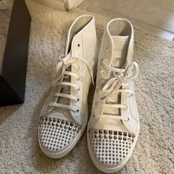 Gucci White Studded High-Top Sneakers