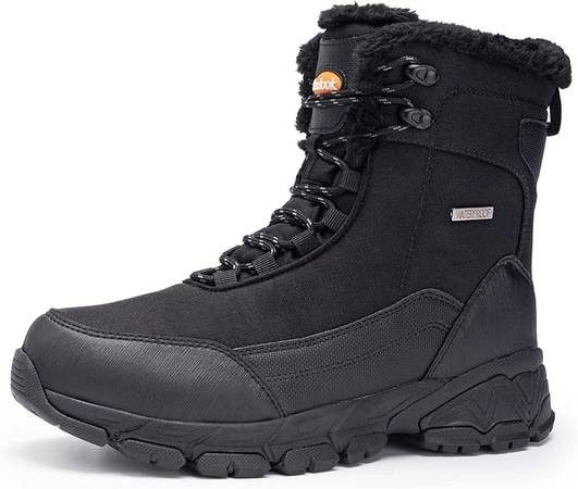NEW SZ 12 Men Insulated Winter Snow Boots Waterproof Warm Fur Lined Hiking Boot Non-slip Outdoor Ankle High-top Shoes Work Hiker Trekking Trail