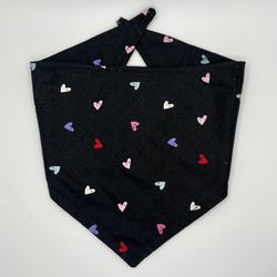 Black With Hearts Bandana - Valentine’s Day Dog Bandana - Dog Bandana - Pet Accessories 