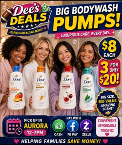 Dove Bodywash Pumps $8