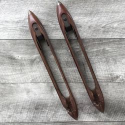 Lot of 2 Vintage Wood Draper Trumold Weaving Boat Shuttle Loom 16”