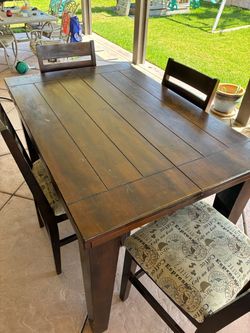Dark Wood pub style Dining Table with Chairs