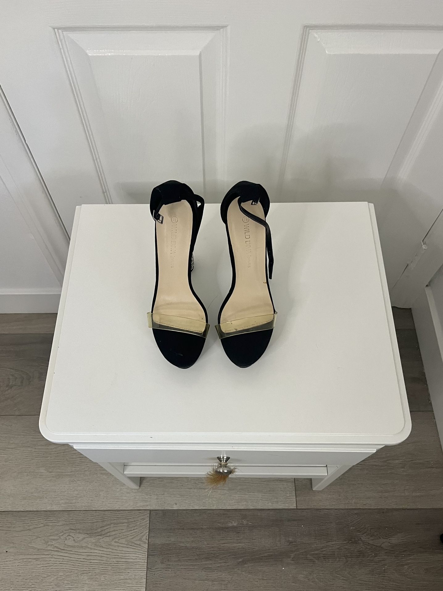 Ankle Strap Diamante Heels