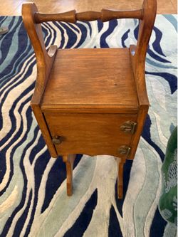 Antique table/washboard/smokers stand