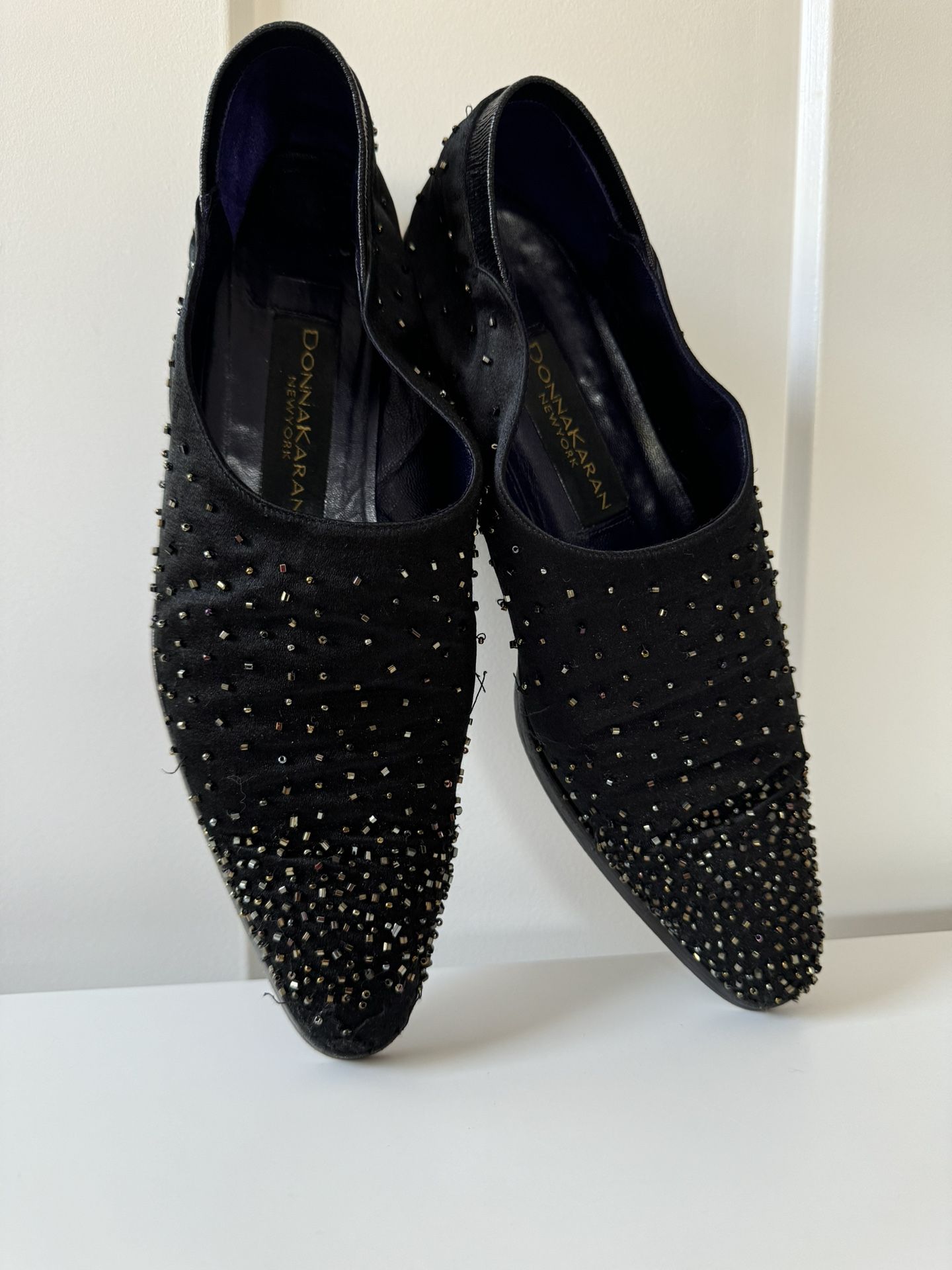 Vintage Donna Karan Satin Evening Flats