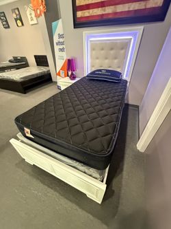 TWIN BED FRAME WITH LED LIGHTS