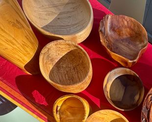 Artist Woodturner Larry Greenway Signature Collection of 7 Stunning Bowls