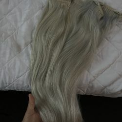 Platinum Blonde Human Hair Clips