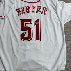 Brady Singer Signed Autograph Custom Jersey-Beckett Coa- Cincinnati Reds