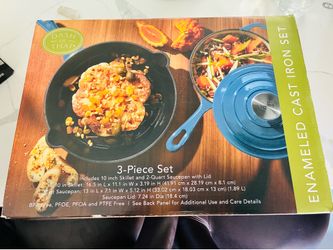 enameled cast iron 3 piece set
