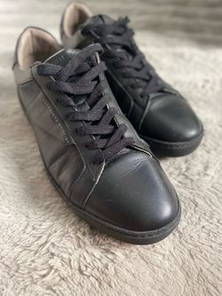AllSaints Men’s Black Leather Low Top Sneakers Size 44 / US 11. Like new