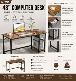NEW 48” COMPUTER DESK – GREAT VALUE!