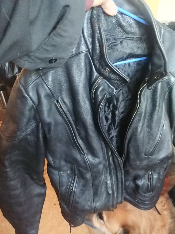 Men S 44in Leather Motorcycle Jacket Zip Out Lining This Is A Men S 44in Leather Motorcycle Jacket Zip Out Lining This Is A Heavy Coat With Vents In Good Shape For Brook Park Oh Offerup