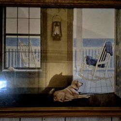 "Labrador, By The Sea" Framed 27x20 Picture Of A Lab At The Hamptons