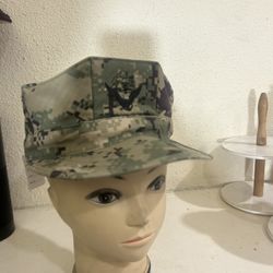 0621 genuine US Navy Working Uniform Camo cap sz 7 1/4
