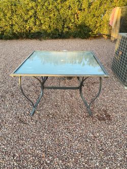 Outdoor Patio Table with Glass Top