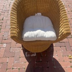 Nikita Rattan Swivel Chair with Cushion from world market 