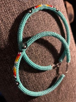 Beaded hoop earrings