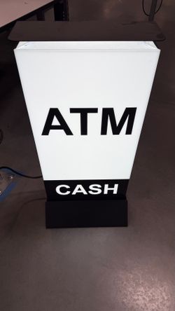 Novelty light up ATM sign
