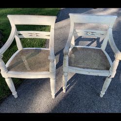 two shabby chic unique chairs 