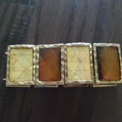 LIA SOPHIA TAMARIND GENUINE MOTHER OF PEARL STRETCH BANGLE BRACELET