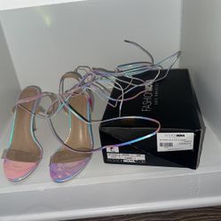 Iridescent Tie Up Fashion Nova Heel