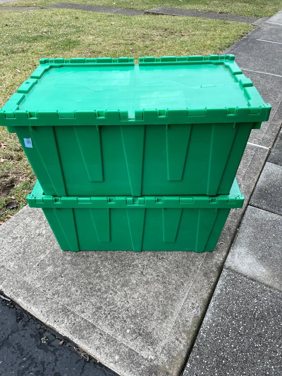 Set Of 2 Stackable Heavy Duty Plastic Storage Containers 