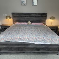 Ashley Furniture King Bed Frame (with Bed Boxes)