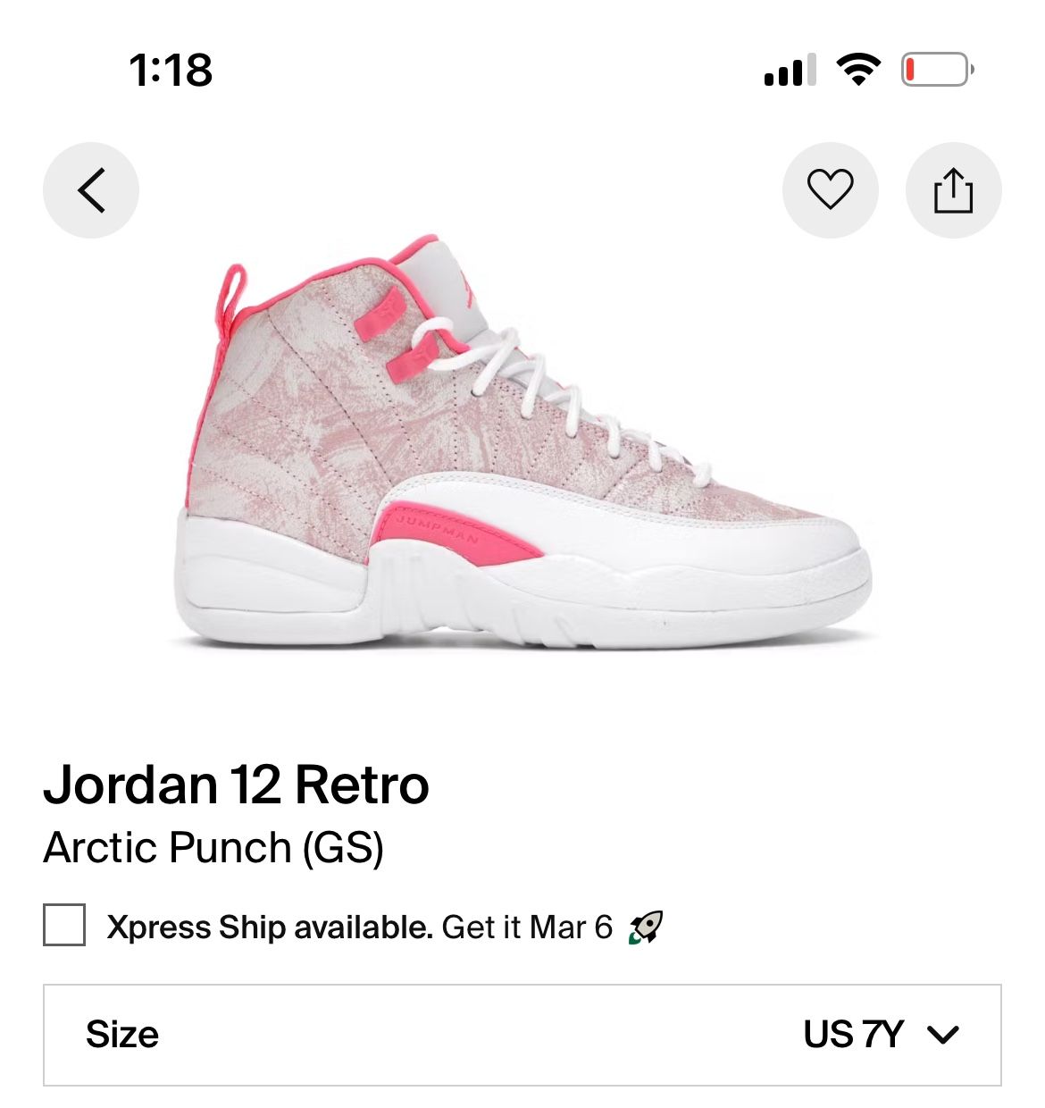 Jordan 12 Retro Arctic Punch (GS)