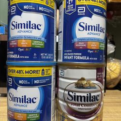3 cans of Similac Advance and 1 can of Similac Total Comfort 30.8 oz for $35 each or $160 for all