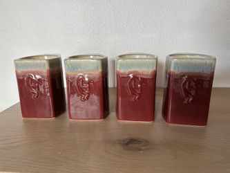 Vintage rodolfo Padilla Kokopelli Pattern Mugs / Set Of 4