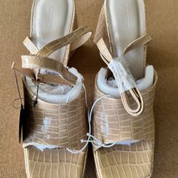 FOREVER 21 Platform Slingback Sandal(Taupe) sz 9