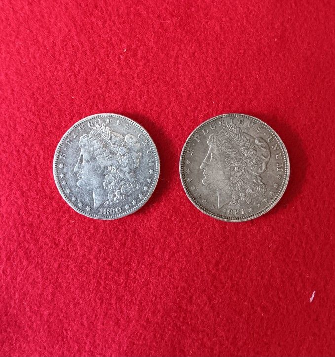 Silver Morgan Dollars 1921 And 1880