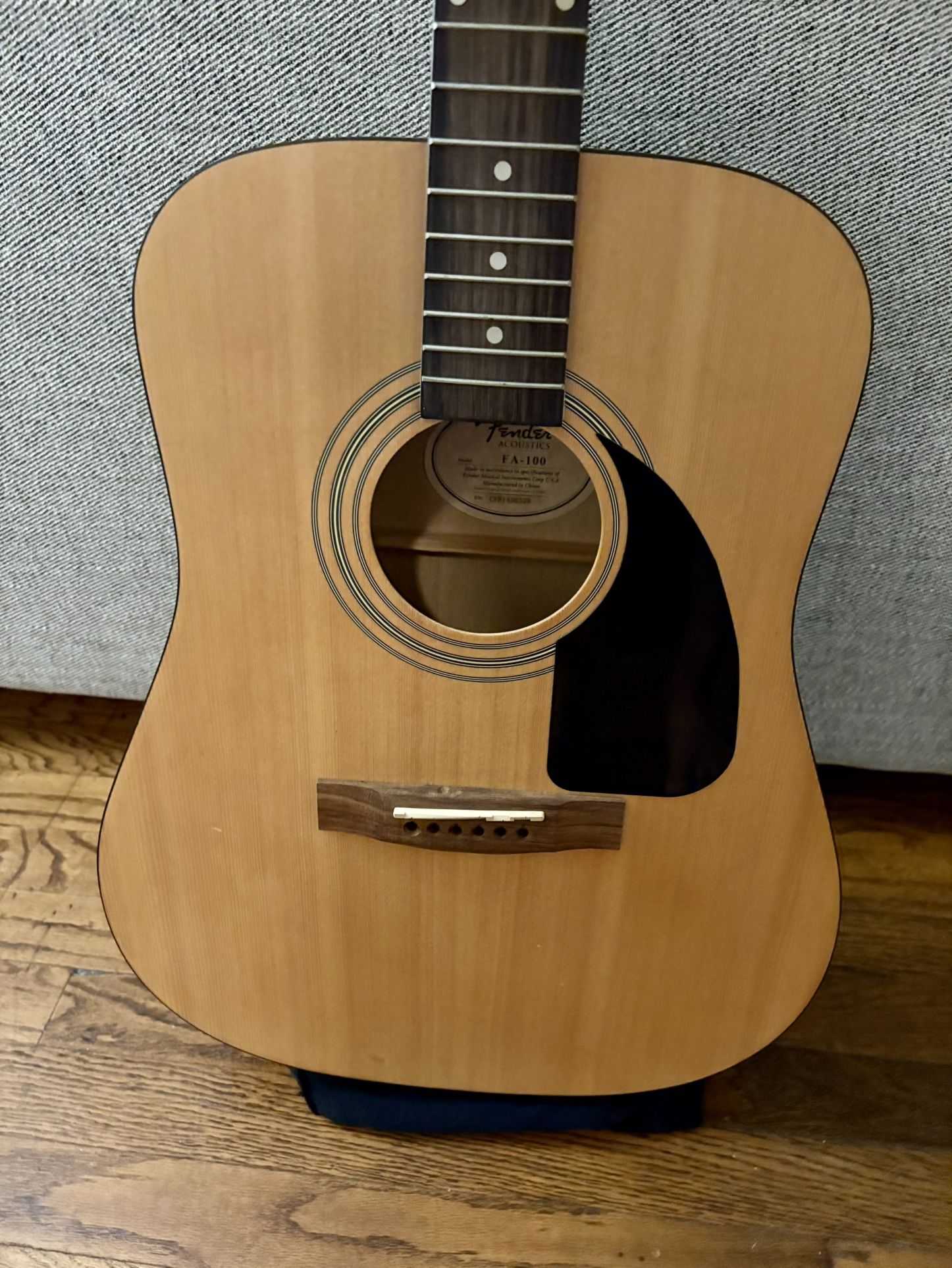 Fender FA-100 Dreadnought Acoustic Guitar with Strap, Bag, Tuner, Clip-on Tuner, Capo, Strings, Picks