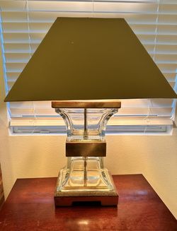 Two Chapman Brass & Glass Table Lamps
