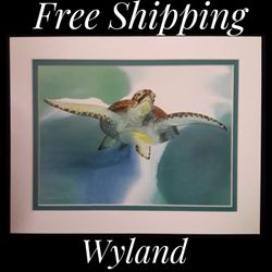 Wyland, 11" x 14" Fine Art Calender Print. Mounted on Acid Free Foam Core. Double Matted on Acid Free Matt Board